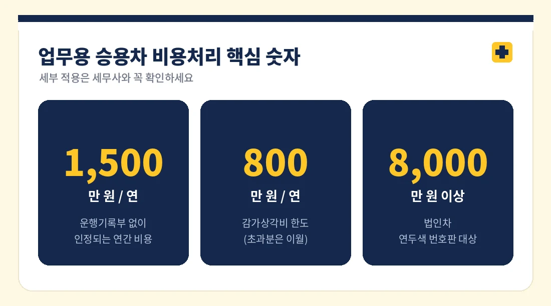 업무용 승용차 비용처리 핵심 숫자 3가지