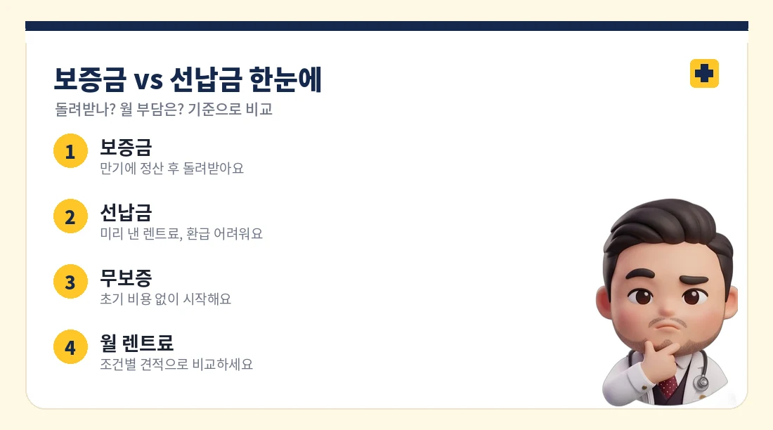 장기렌트 보증금과 선납금의 차이 비교