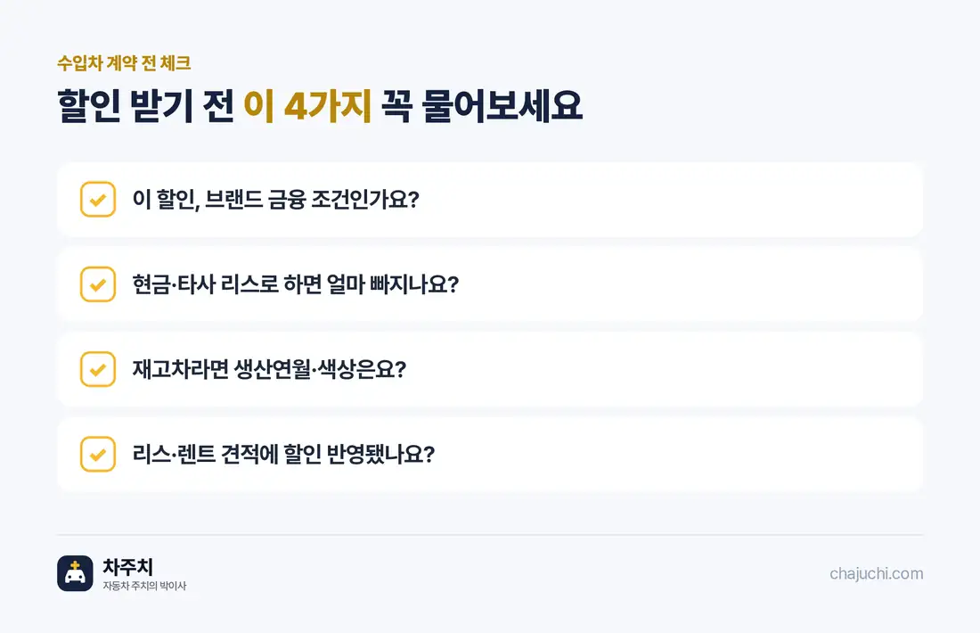 수입차 계약 전 체크리스트