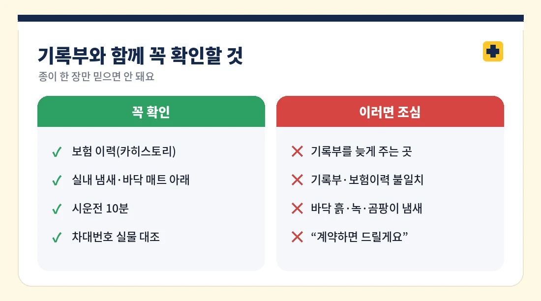 성능기록부와 함께 확인할 것들